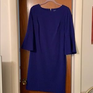 Deep Blue Calvin Klein Bell Sleeve Dress